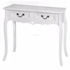 French provincial art deco hardware wooden white console table