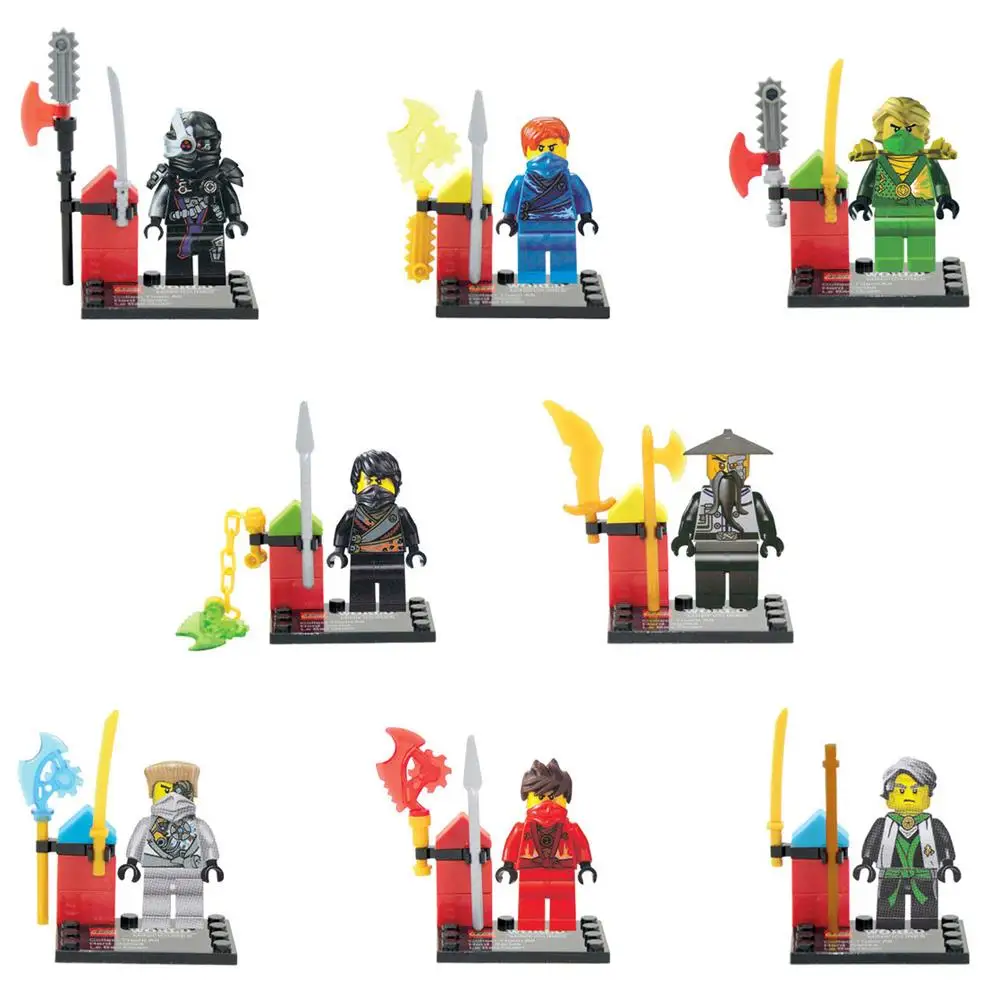 Brand KR 8pcs lot movie Ninja ninjaed Kid Baby Toy Mini Figure Building Blocks Sets Model