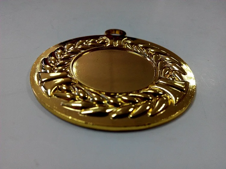 Embossed Olive Branch Shiny Brass Plated Custom Award Metal Medal/blank