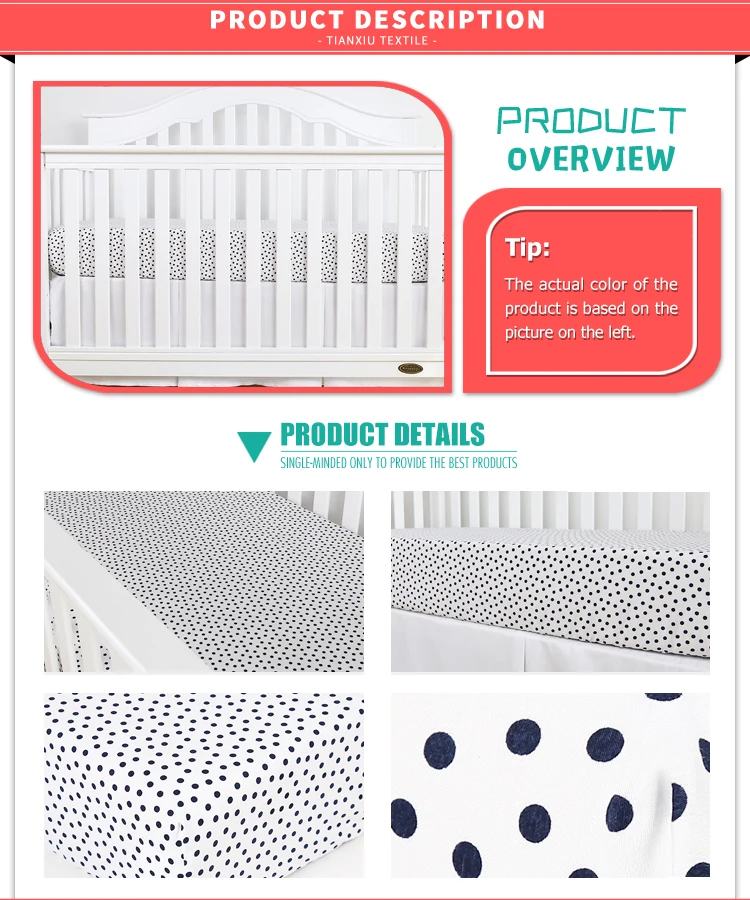100 Cotton Dots Printed Flannel Blue Kids Bed Sheets Baby Crib Sheets