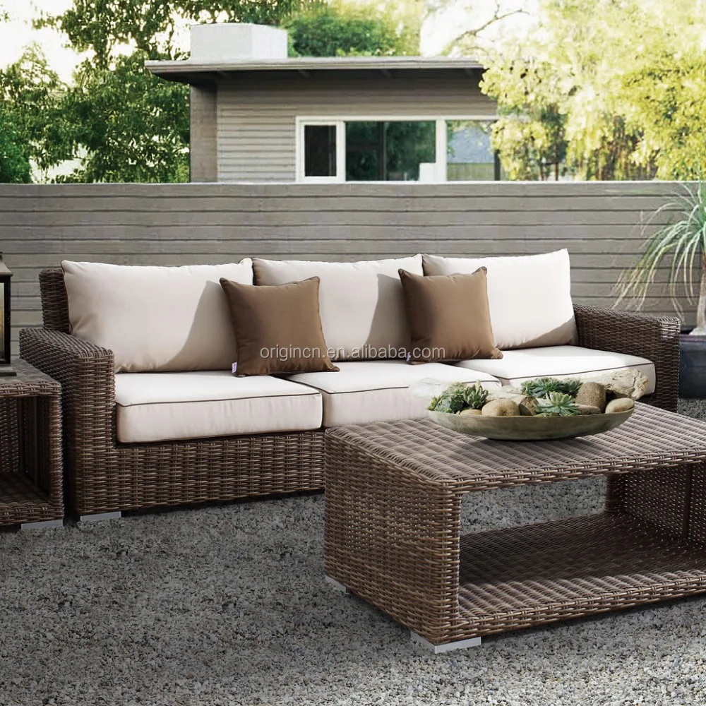 Luxury round rattan large garden use 8 seater sofa set and wicker ...