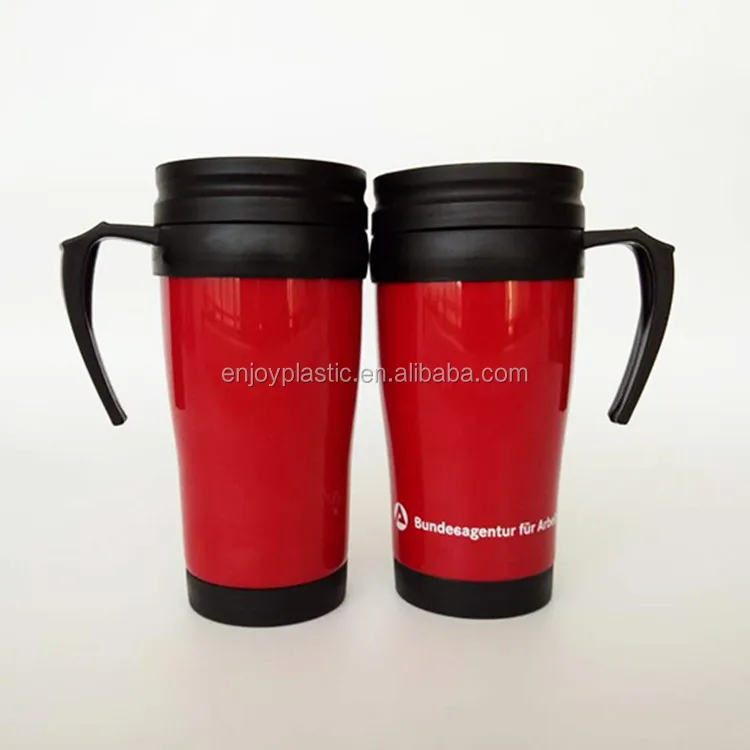 16oz Double Wall Plastic Travel Mug Tumbler With Handle And Lid Buy Plastic Travel Mug With