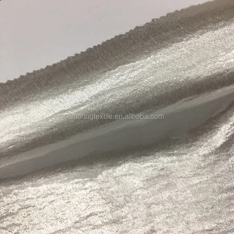 Polyester Charmeuse Wrinkle Crinkle Crepe Glazed Pleated Two Way Stretch Glossy Silk Satin