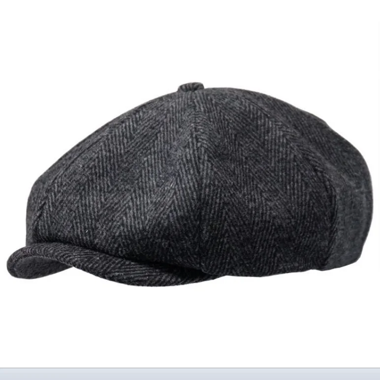 Men Wearing Vintage Retro Baker Boy Newspaper Boy Hat Customtweed