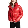 2019 New Arrival Winter Red Down Crop Puff Jacket Women Casual Sport Coat