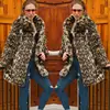 X63434A artificial fur outerwear autumn and winter women's leopard print faux fur coat