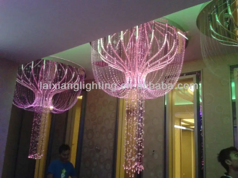 Modern Indoor Lighting Custom Fiber Optic Lobby Crystal Chandelier Light