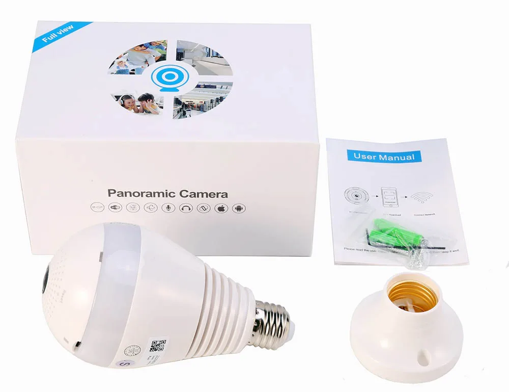 960p wifi Panoramic 360 degree camera Wireless IP Light bulb 3D VR Security Bulb WIFI CCTV camera