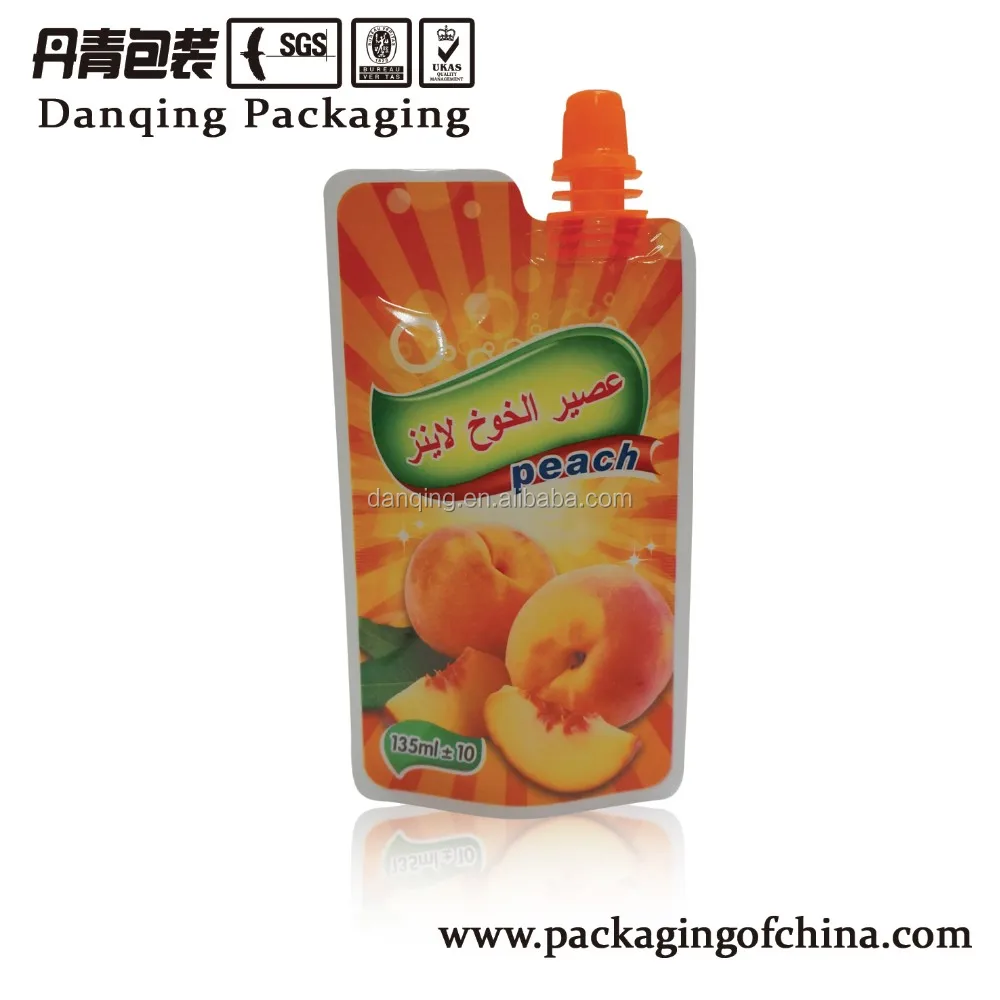 stand up pouch with spout for drinking juice Fruit Yogurt