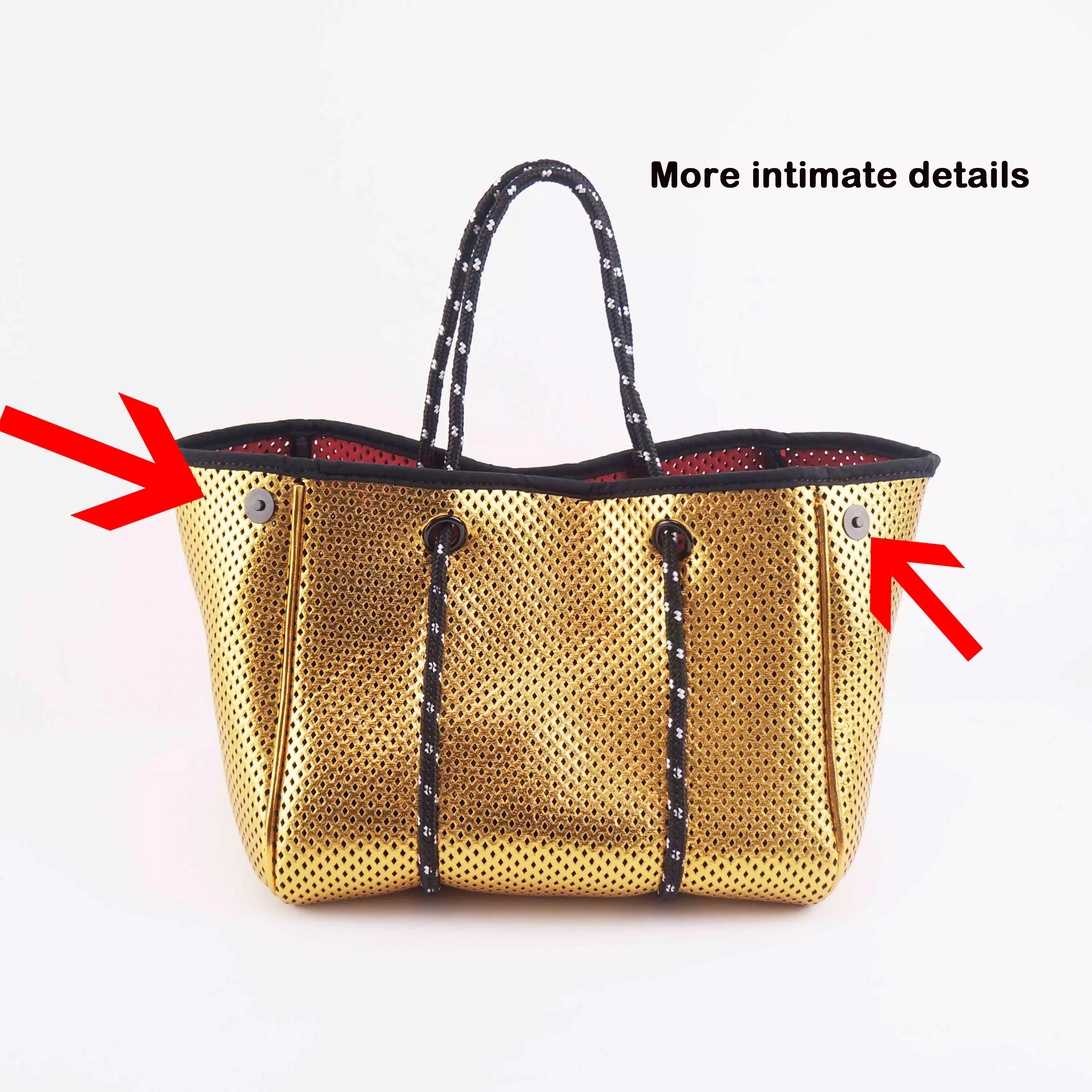 perforated neoprene tote bag