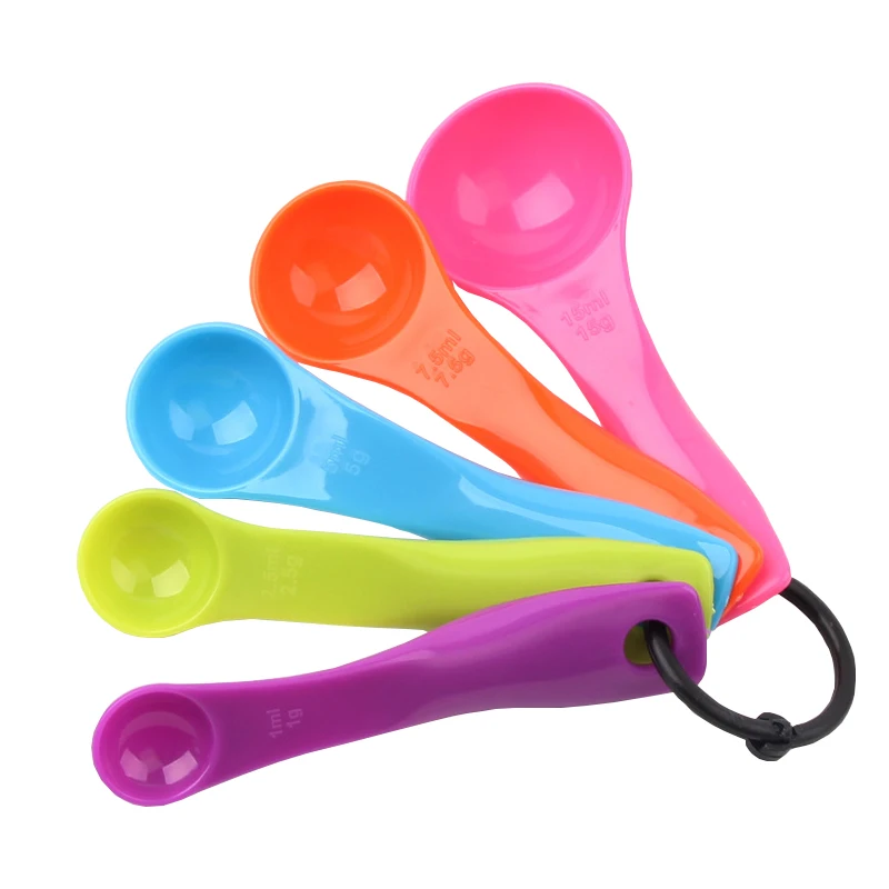 
Set of 5pcs Creative Colorful Plastic Measuring Spoons 