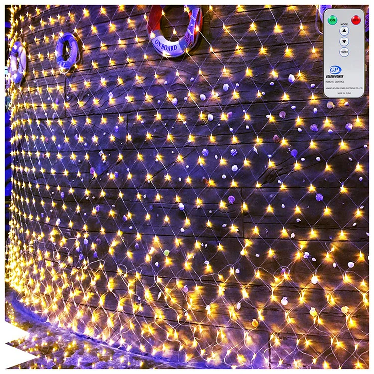 LED Net Mesh Fairy String Decorative Lights with Remote for Christmas Outdoor Wedding Garden Decorations