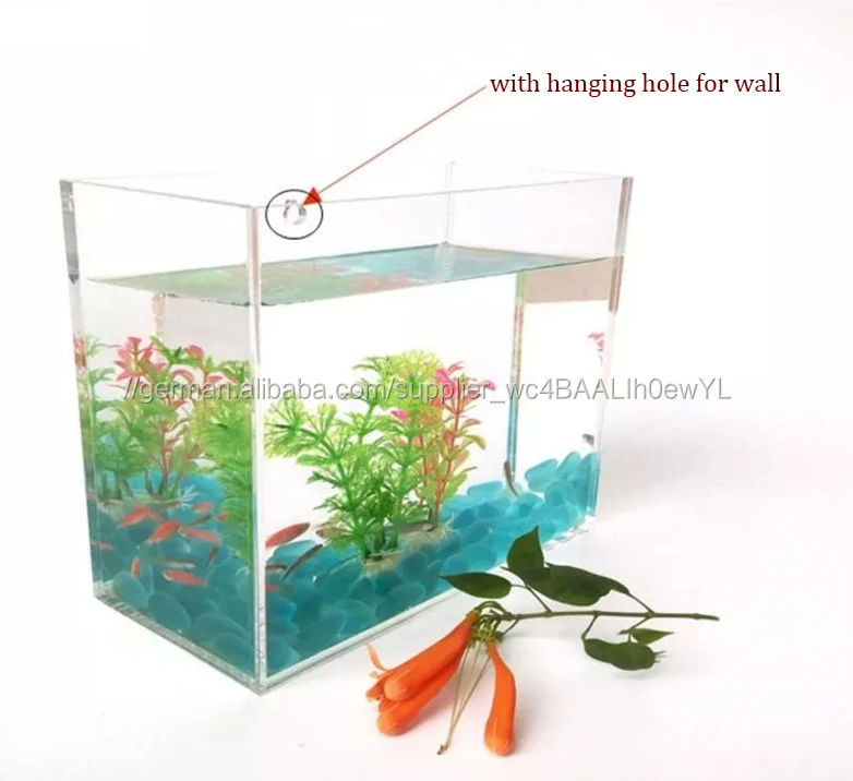 Indoor Kleine Acryl Aquarium Wand Hängen Glas Fisch PMMA