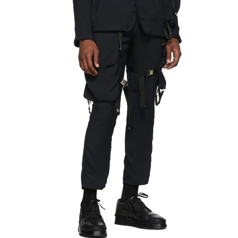 cargo pants with straps mens