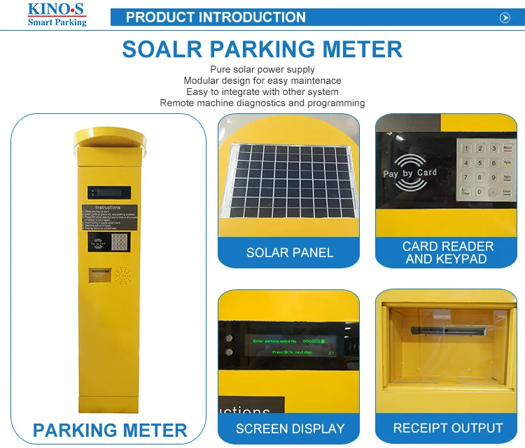 On Street Parking Equipment Car Parking Machine Solar Parking Meter