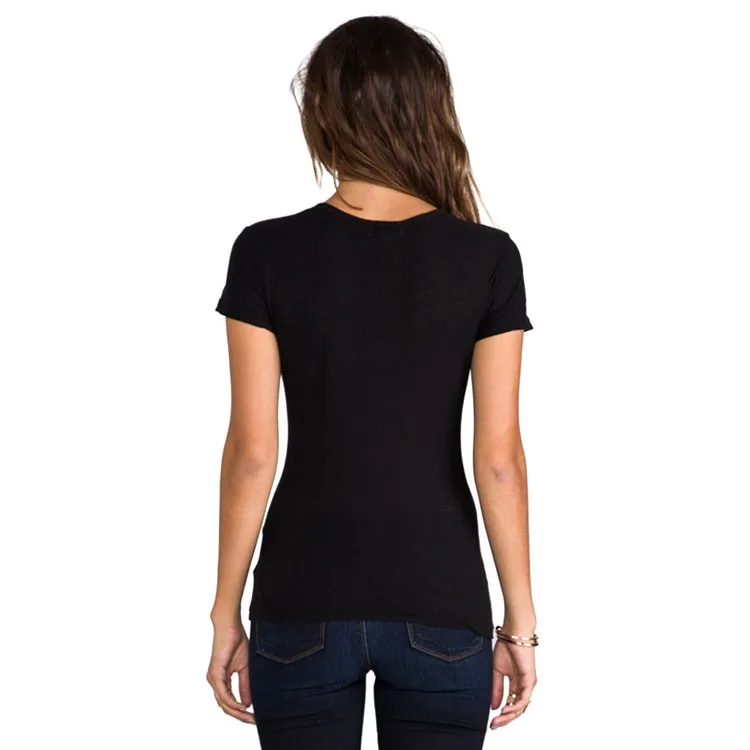 Plain Black T Shirt Design Women 95 Cotton 5 Spandex T Shirts V Neck Buy 95 Cotton 5 Spandex T Shirts V Neck Women 95 Cotton 5 Spandex T Shirts V Neck Black