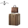 Vintage retro canvas storage trunk/Luxury useful canvas small trunk L806