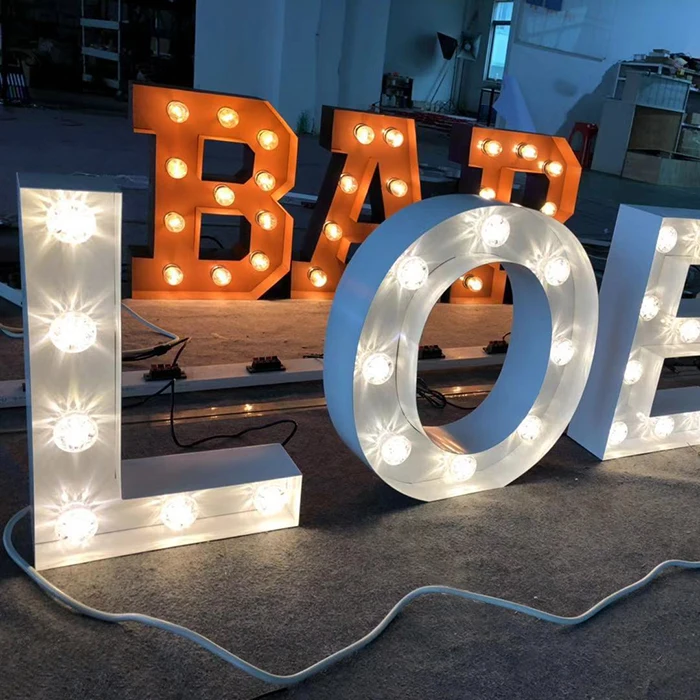 Custom Giant Light Up Bulb Letter Sign Large Love Marquee Letter ...