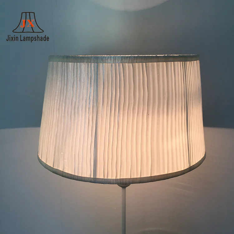 New design Lampshade Lining White Fabric Pale Green Fold Stripe Lamp