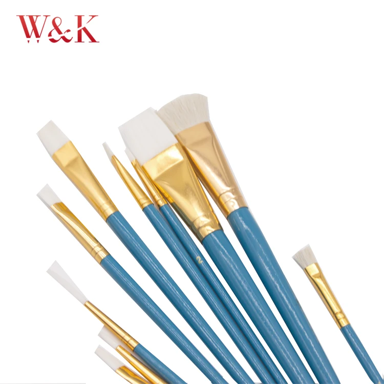 Blue Goat Hair Art Paint Brushes Set With For Artists Watercolor