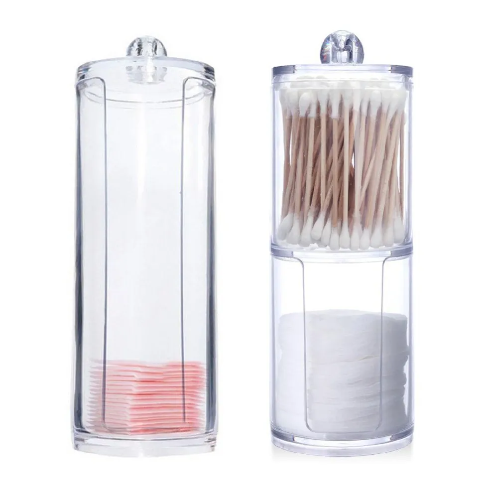 Clear Round Acrylic Cotton Pads Dispenser Good Quality Cotton Wool
