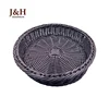Customized Supermarket Display Large Round Bread Basket Graceful Classic Rattan Stackable Plastic Fruit Basket