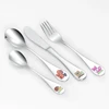 4 pcs Stainless Steel Colorful Resin Handle Kids Animal Flatware Children Baby Cutlery Set