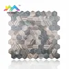 Hexagon Wood Look Metal Wallpaper Backsplash Mosaic Kitchen Tile