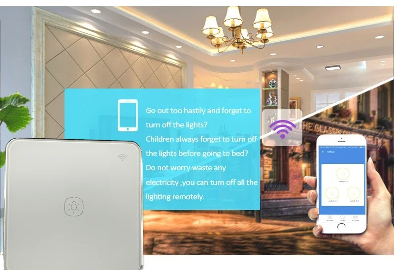 Electrical wall on-off switch timer smart light switch 1000W