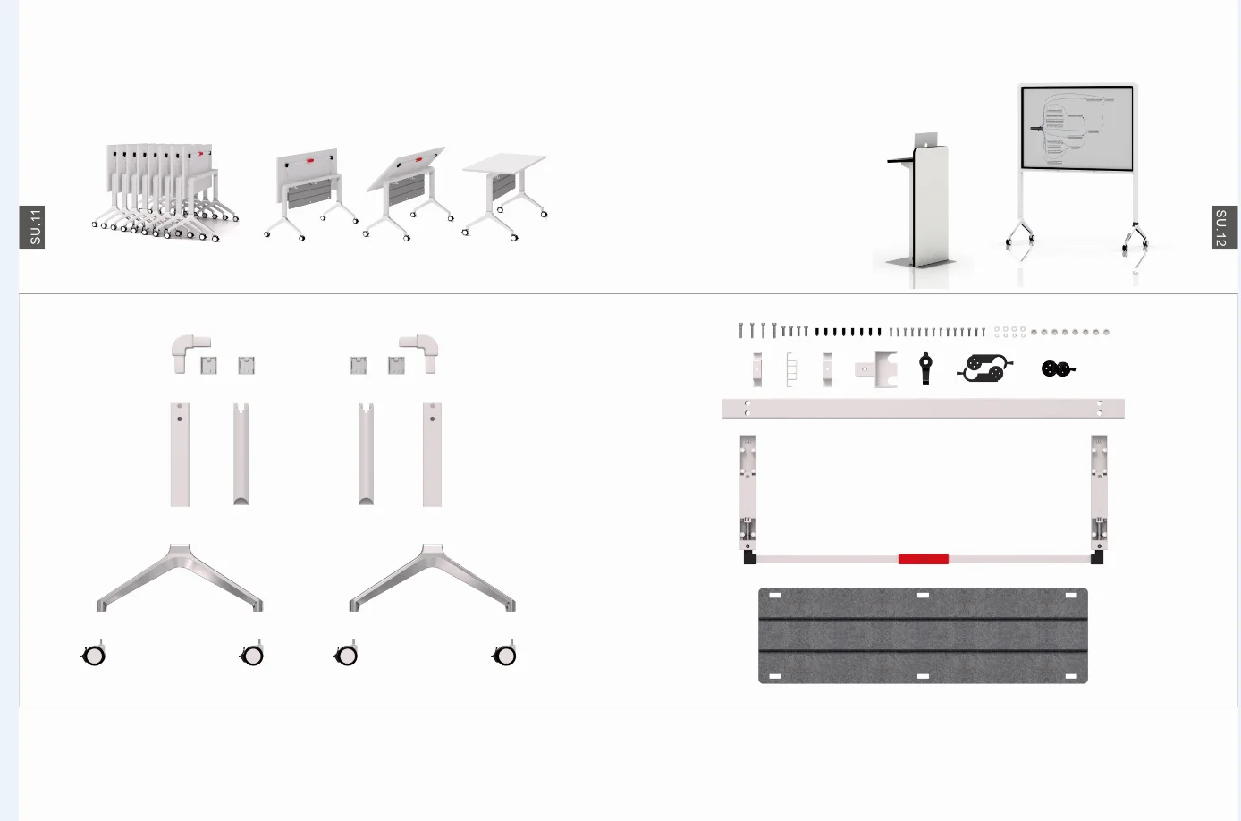 E1 Mdf Conference Work Table Combination Folding Training Desks With