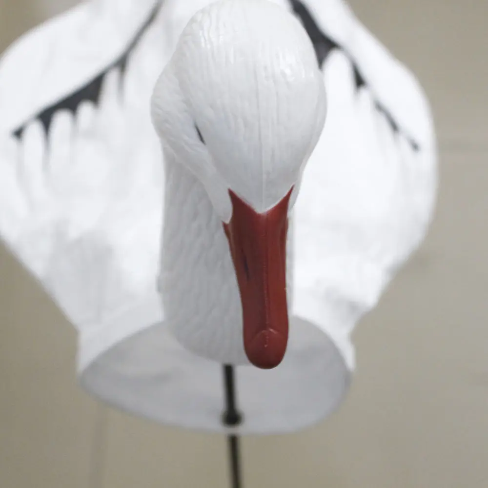 White Snow Goose Decoy Head Windsock Fiber Stick Garden Decoration