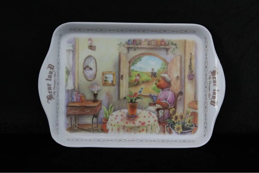 100%melamine little bear meal tray