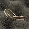 Stainless Steel Trendy Jewelry Thin Stackable Dainty Adjustable Half Eternity Ring For Women