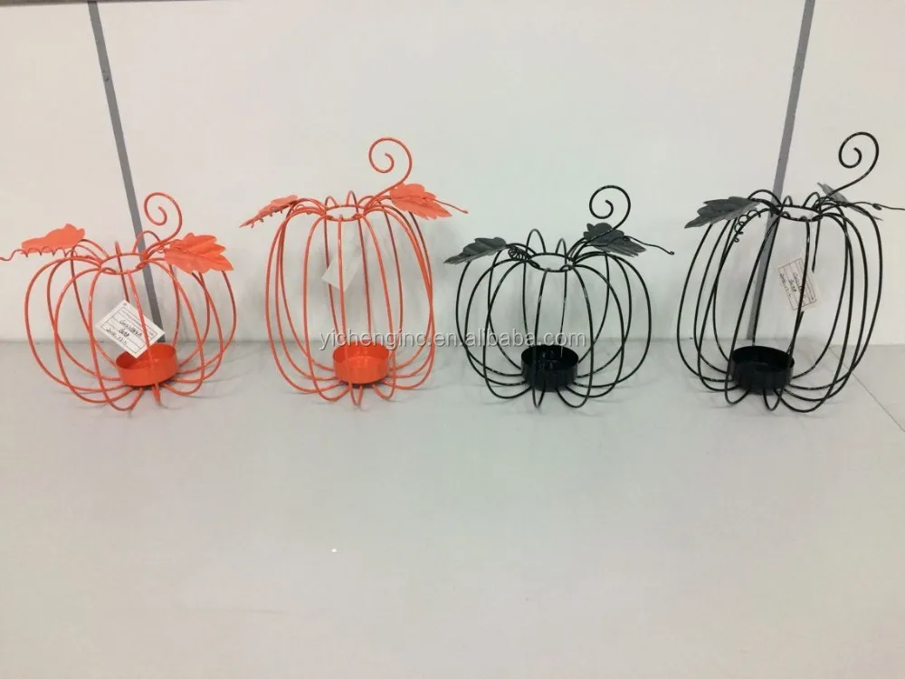 Decorative Metal Pumpkin Tealight Candle Holder Halloween Pumpkin