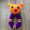 orange color safe handmade rattle bear for baby