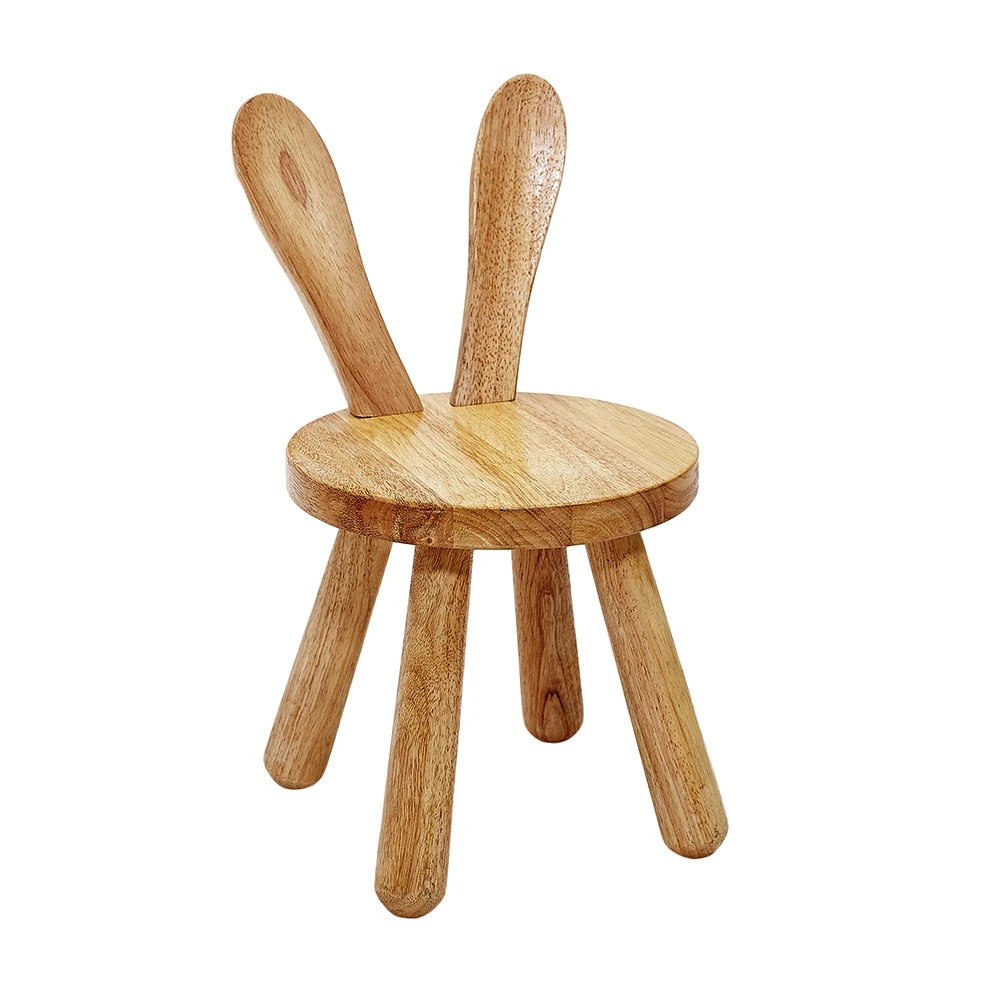 kids stool simple mini small low 4 legged children wooden stool