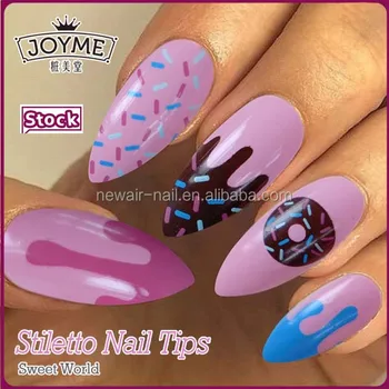 Best Saling Decorated Nails With Sweet Nail Tip Fashion Stiletto