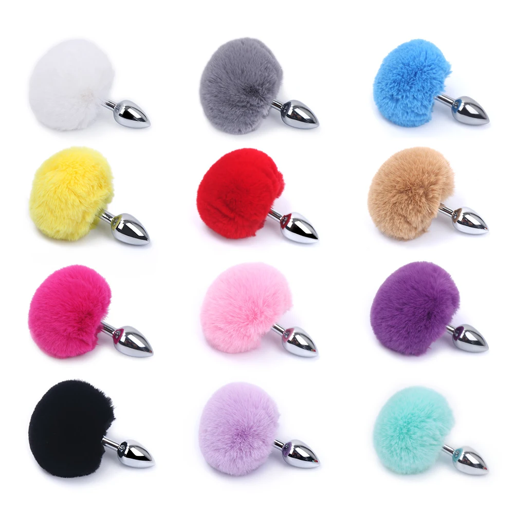 Amazon Ebay Hot Selling Rabbit Tail Anal Plug Cat Dog Horse Tail Butt