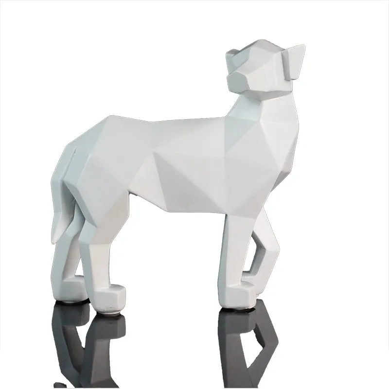 Dog Statue Decor Decorative Geometric SCULPTURE Home Decoration Nordic Style Resin Europe Artificial Animal manufacture