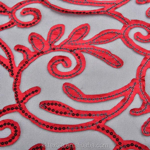 trimming lace leather and sequin embroidry lace for girl dress