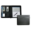 Experienced file folder manufacturer custom A4 Handle Zipper PU leather padfolio bag