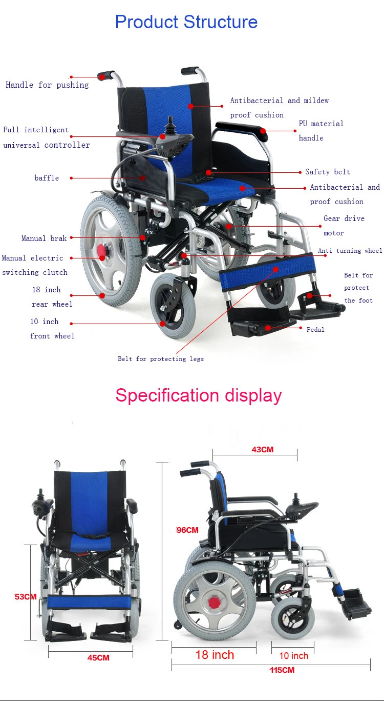 Therapy Product Lightweight Foldable Wheelchair Electric For Disabled