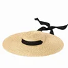 2019 Wholesale straw hats handmade big straw hat Long ribbon women Summer fashion straw hats custom