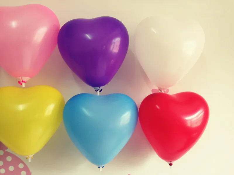 NEW Sale 100pcs lot 18cm 7inch Heart Shape Latex Decal Balloons Party Wedding Docrative Toy Ballons