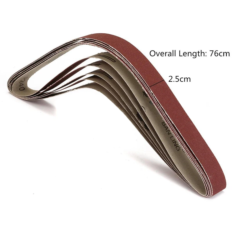 Aluminum Oxide Very Fine Sanding Sharpening Belts - 1200 Grit 10 Pack 1x30 25mm x 762mm