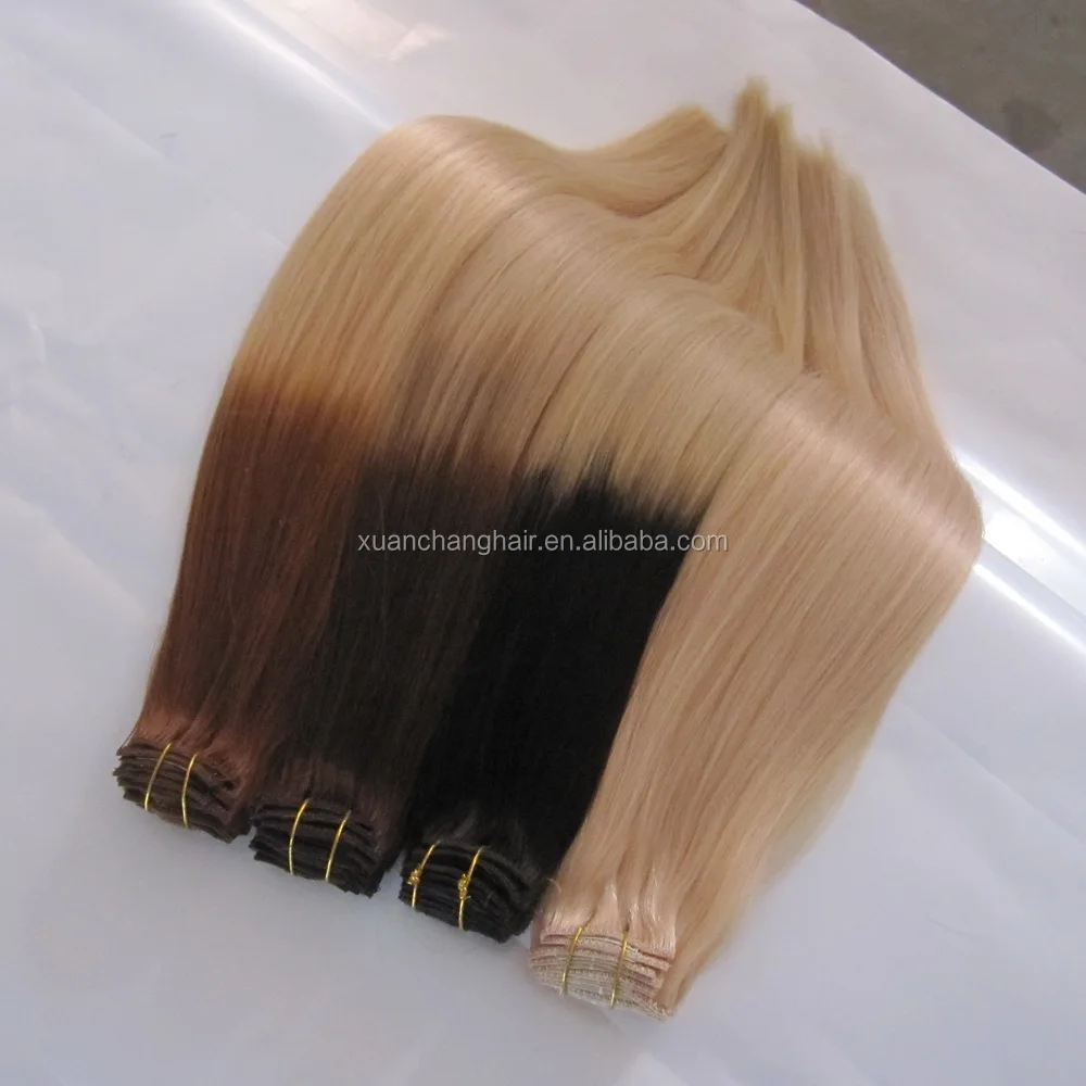 Natural Human Brazilian Two Tone Color Straight Ombre Hair Weaves