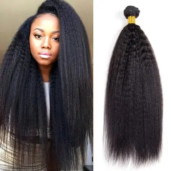Factory Price Kinky Straight Hair Extension Unprocessed Peruvian