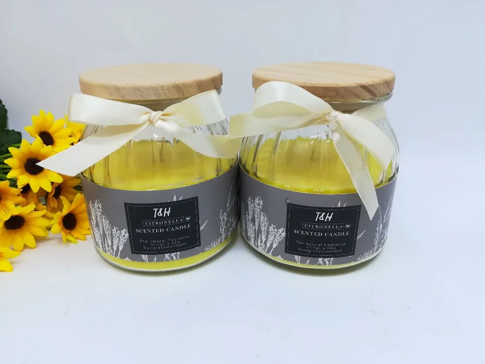 Yankee Candle Glass Jar Scented Candles Citronella Outdoor Candle With Ribbon And Lid Buy