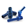 Blue anodized custom CNC parts customized aluminum adapter fittings aluminum hose Barb Fittings for vehicle