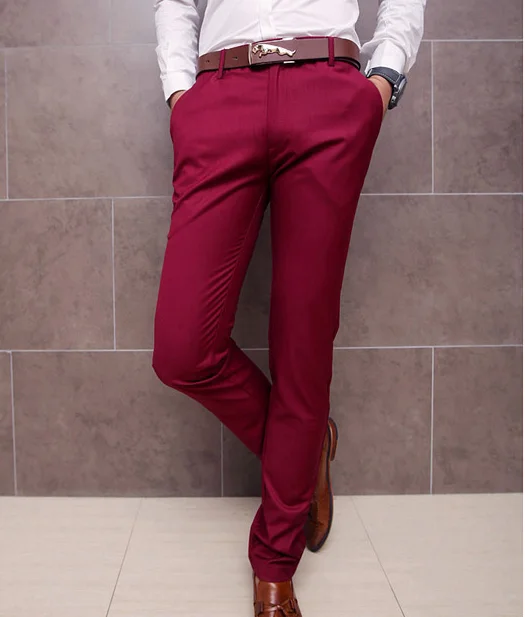 Fashion Slim Fit Red Wine Pants For Men Long Pant Man Trousers - Buy Slim  Fit Men Pants,Red Wine Men Pants,Men Trousers Product on 